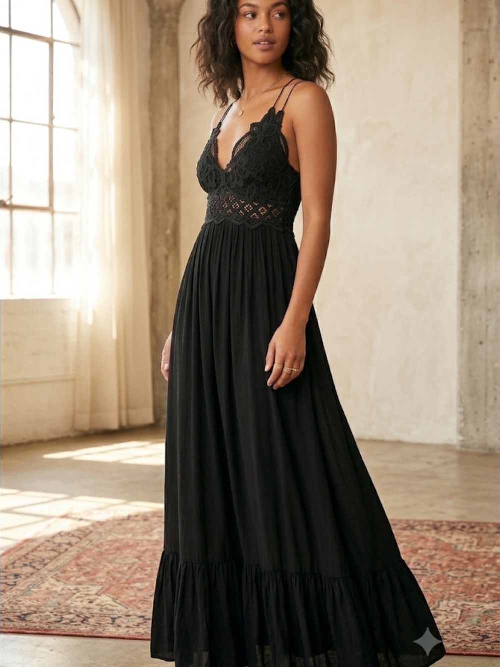 Free People Dress Maxi Cotton Blend